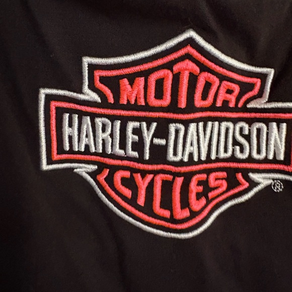 Y2K Harley-Davidson Black and Pink Tank Top spaghetti strap halter top shirt - Picture 3 of 7